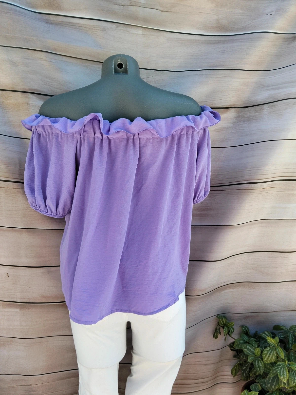 Purple short-sleeved ruffled top 💜 – photo 5
